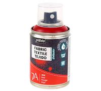 Pebeo - Fabric Paint Spray for Textiles 7A Spray - Natural and synthetic fabrics - Water-based - Solvent-free - Permanent Fabric Dye Machine-Washable,Red,100 ml (Pack of 1)