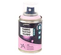 Pébéo - Fabric Paint Spray for Textiles 7A Spray - Natural and synthetic fabrics - Water-based - Solvent-free - Permanent Fabric Dye Machine-Washable - Pastel pink, 10.5 x 5.2 x 5.2cm