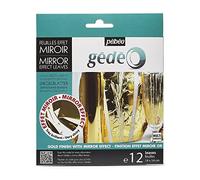 PEBEO GÉDÉO 766549 Pack of 12 Mirror Effect, Metal, Gold, 0.02 x 15.5 x 18.5 cm
