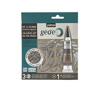 Pebeo GÉDÉO Effect KIT-3D Mixtion & 3 Silver Mirror, 3 foils