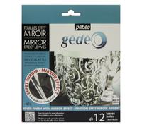 Pebeo Mirror-Effect Leaves Gédéo Pack of 12, Metal Silver, 18.5 x 15.5 x 0.05 cm