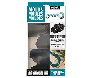 Pebeo Gedeo Silicon Mould-Geode Puzzle Tray, White, 3x9x13cm
