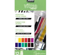 Pebeo Glass Vitrea 160 Exploration 12 x 20ml Paint Glossy Painting Set 757461