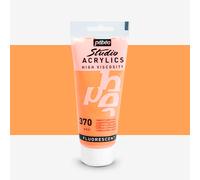 PEBEO 832370 100 ml Studio Acrylic Paint, Fluorescent Orange
