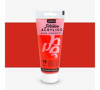 Pebeo : High Viscosity : Studio Acrylic Paint : 100ml : Transparent Vermilion