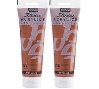 Pébéo High Viscosity Studio Acrylic Paint 250 ml Tube copper (Pack of 2)