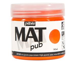 Pebeo MAT PUB Paint 140ml, 29 Professional Colours for Outdoor, Mural, Canvas