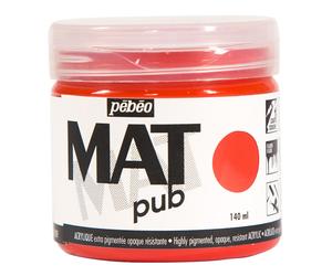 Pebeo MAT PUB Paint 140ml, 29 Professional Colours for Outdoor, Mural, Canvas
