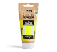 PEBEO - Origin Acrylics 60 ml - Eco-designed Acrylic Paint - High Viscosity - Fluorescent Finish - 100% Recycled Binder - 96% European Raw Materials - Fluorescent Yellow