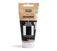 PEBEO - Origin Acrylics 60 ml - Eco-designed Acrylic Paint - High Viscosity - Matt Finish - 100% Recycled Binder - 96% European Raw Materials - Imitation Ivory Black