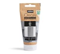 PEBEO - Origin Acrylics 60 ml - Eco-designed Acrylic Paint - High Viscosity - Metallic Finish - 100% Recycled Binder - 96% European Raw Materials - Silver
