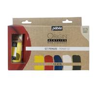 PEBEO Pébéo-Origin Acrylics-Primary Set 5x60 ml, Yellow, Red, Cyan, White, Black