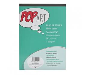 Pebeo Pop Art 100% Cotton Canvas Artist Painting Pad 20 Sheets A4