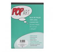 Pebeo Pop Art Canvas Pad A4 - 20 Sheets, 100% Cotton, for Oil, Acrylic Painting