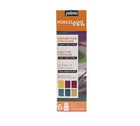 Pébéo Porcelain 150 Starter Set Gloss - 6 x 20 ml Bottles Porcelain Paint in Assorted Colours - Marseilles Yellow, Ruby Red, Fuchsia, Turquoise, Sapphire Blue, Gold