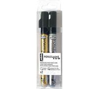 Pebeo Porcelain Markers, Gold, Silver, 3.5x9.5x17cm