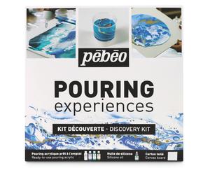 Pebeo Pouring Acrylic Experience Discovery Kit Includes Paint Oil Canvas Board