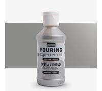 Pebeo Pouring Experiences-Ready-to-Use Premixed Acrylic Paint-Ideal for Fluid Art, Silver, 118 ml (Pack of 1)