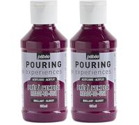 PEBEO Pouring Experiences-Ready-to-Use Premixed Acrylic Paint-Ideal for Fluid Art, Deep Magenta, 118 ml (Pack of 2)