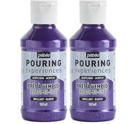 PEBEO Pouring Experiences-Ready-to-Use Premixed Acrylic Paint-Ideal for Fluid Art, Metallic Purple, 118 ml (Pack of 2)