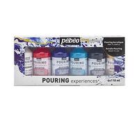 PEBEO Pouring Medium, Acrylic, White, Red, Blue, Turquoise, Black, Gold, 118 ml (Pack of 6)