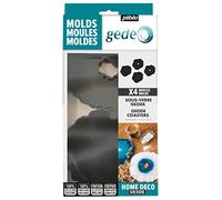 Pebeo - Set of 4 Silicone Resin Moulds - Epoxy Resin Moulds for Coasters and Underglasses - 13 x 13cm