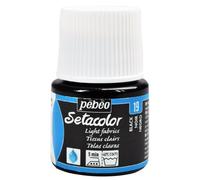 Pebeo Setacolor Fabric Paint 45ml Bottles | Light Fabrics Colour Range | NEW (Lacquer Black)
