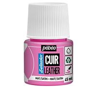 PEBEO - Setacolor Leather - Acrylic Paint for Leather and Leatherette - Customization Bag, Shoe, Sneaker - Resistance to scratches, folds, rubbing - Matt/Satin finish - Pink Candy - 45 ml