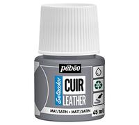 PEBEO - Setacolor Leather - Acrylic Paint for Leather and Leatherette - Customization Bag, Shoe, Sneaker - Resistance to scratches, folds, rubbing - Matt/Satin finish - Concrete Grey - 45 ml