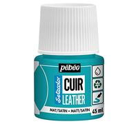 PEBEO - Setacolor Leather - Acrylic Paint for Leather and Leatherette - Customization Bag, Shoe, Sneaker - Resistance to scratches, folds, rubbing - Matt/Satin finish - Turquoise Blue - 45 ml