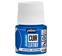 PEBEO - Setacolor Leather - Acrylic Paint for Leather and Leatherette - Customization Bag, Shoe, Sneaker - Resistance to scratches, folds, rubbing - Matt/Satin finish - Ocean Blue - 45 ml