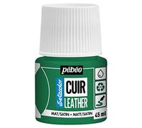 PEBEO - Setacolor Leather - Acrylic Paint for Leather and Leatherette - Customization Bag, Shoe, Sneaker - Resistance to scratches, folds, rubbing - Matt/Satin finish - Cactus Green - 45 ml