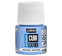 PEBEO - Setacolor Leather - Acrylic Paint for Leather and Leatherette - Customization Bag, Shoe, Sneaker - Resistance to scratches, folds, rubbing - Matt/Satin finish - Ice Blue - 45 ml