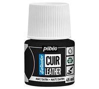 PEBEO - Setacolor Leather - Acrylic Paint for Leather and Leatherette - Customization Bag, Shoe, Sneaker - Resistance to scratches, folds, rubbing - Matt/Satin finish - Extreme Black - 45 ml