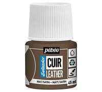 PEBEO - Setacolor Leather - Acrylic Paint for Leather and Leatherette - Customization Bag, Shoe, Sneaker - Resistance to scratches, folds, rubbing - Matt/Satin finish - Expresso Brown - 45 ml