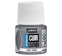 PEBEO - Setacolor Leather - Acrylic Paint for Leather and Leatherette - Customization Bag, Shoe, Sneaker - Scratch resistance, folds, rubbing - Metal Effect - Silver Metal - 45 ml