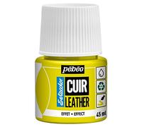 PEBEO - Setacolor Leather - Acrylic Paint for Leather and Leatherette - Customization Bag, Shoe, Sneaker - Scratch resistance, folds, rubbing - Fluorescent effect - Fluo Yellow - 45 ml