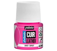 PEBEO - Setacolor Leather - Acrylic Paint for Leather and Leatherette - Customization Bag, Shoe, Sneaker - Scratch resistance, folds, rubbing - Fluorescent effect - Fluo Pink - 45 ml