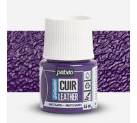 PEBEO - Setacolor Leather - Acrylic Paint for Leather and Leatherette - Customization Bag, Shoe, Sneaker - Resistance to scratches, folds, rubbing - Matt/Satin finish - Aubergine Purple - 45 ml