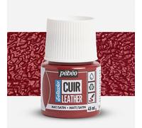 PEBEO - Setacolor Leather - Acrylic Paint for Leather and Leatherette - Customization Bag, Shoe, Sneaker - Resistance to scratches, folds, rubbing - Matt/Satin finish - Deep Red - 45 ml