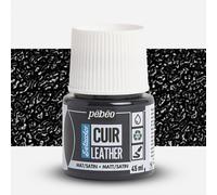 PEBEO - Setacolor Leather - Acrylic Paint for Leather and Leatherette - Customization Bag, Shoe, Sneaker - Resistance to scratches, folds, rubbing - Matt/Satin finish - Extreme Black - 45 ml