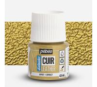 PEBEO - Setacolor Leather - Acrylic Paint for Leather and Leatherette - Customization Bag, Shoe, Sneaker - Scratch resistance, folds, rubbing - Metal Effect - Metal Gold - 45 ml