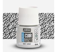 PEBEO - Setacolor Leather - Acrylic Paint for Leather and Leatherette - Customization Bag, Shoe, Sneaker - Scratch resistance, folds, rubbing - Metal Effect - Silver Metal - 45 ml