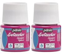 PEBEO Setacolor Opaque Fabric Paint 45-Milliliter Bottle, Raspberry,Raspberry, 295-081, Red (Pack of 2)