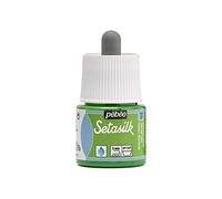 Pébéo Setasilk Green Silk Paint 45 ml Bottle with 45 ml Pipette Cap - Prairie Green