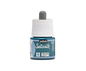 Pebeo Setasilk Turquoise 45 ml Bottle - Silk paint - 45 ml Pipette cap bottle - Turquoise