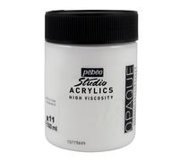 Pebeo Studio Acrylic High Viscosity Paint Large 500ml Pot, Titanium White