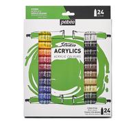 Pebeo Studio Acrylic Paint Set Of 24 x 12ml Tubes Artist Water Based Colours