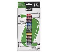 PEBEO Studio Acrylics - Acrylic Paint Set for Professional Artists and Hobby Painters - 12 colours, 12 ml (668700)