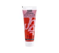 PEBEO Studio Acrylics Fine Acrylic Paint - Transparent Vermilion, 250 ml